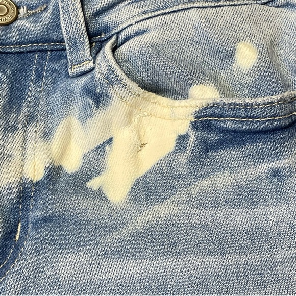 Flying Monkey High Rise Raw Hem Kick Flare Womens 27 Bleached Distressed - Picture 3 of 9